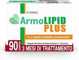 Armolipid Plus - 90 Tablets, Food Supplement with Berberis Aristata, Fermented Red Rice, Folic Acid, Polycosanols, Coenzyme Q10 and Astaxanthin