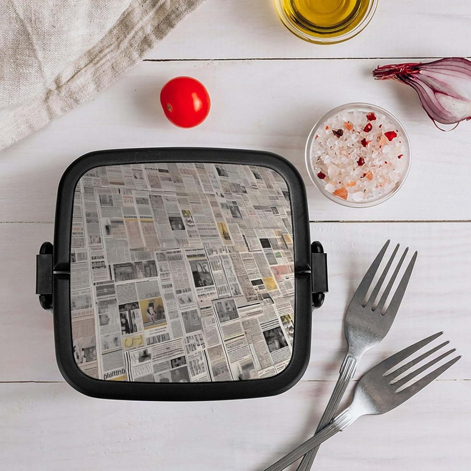 Adults Lunch Box Adult Bento Box Stackable Bento Box BPA-Free Newspaper Lunch Box Food Container Ideal for Meal Prep, Work, And On The Go