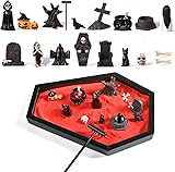 funsky Coffin Zen Garden for Desk,Mini Zen Garden Kit Goth Accessories for Office Spooky Witchy Fantasy Whimsigoth Home Room Decor，Halloween Miniatures Town Village Horror Figurines Decorations...