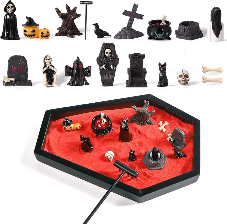 Amazon.com: Coffin Zen Garden for Desk,Mini Zen Garden Kit Goth