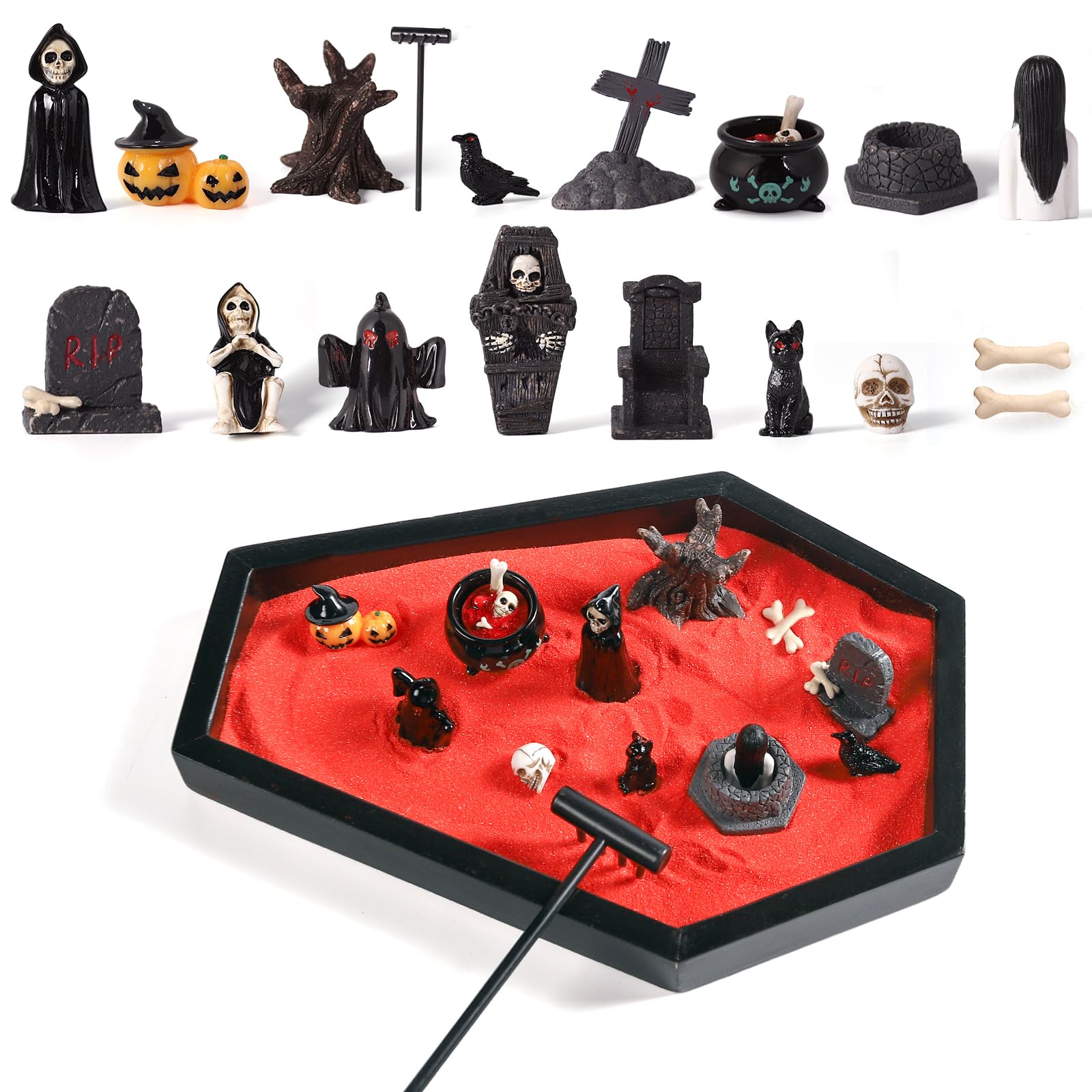 Amazon.com: Coffin Zen Garden for Desk,Mini Zen Garden Kit Goth
