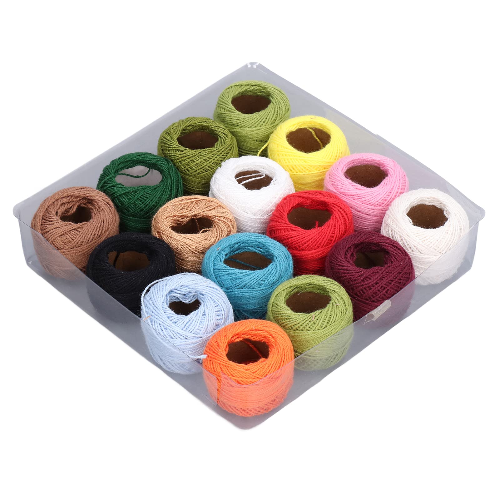 16PCS Crochet Thread, Bright Color High Luster Crochet Cotton String Crochet Thread Rolls for Crochet Needlepoint Hand Embroidery