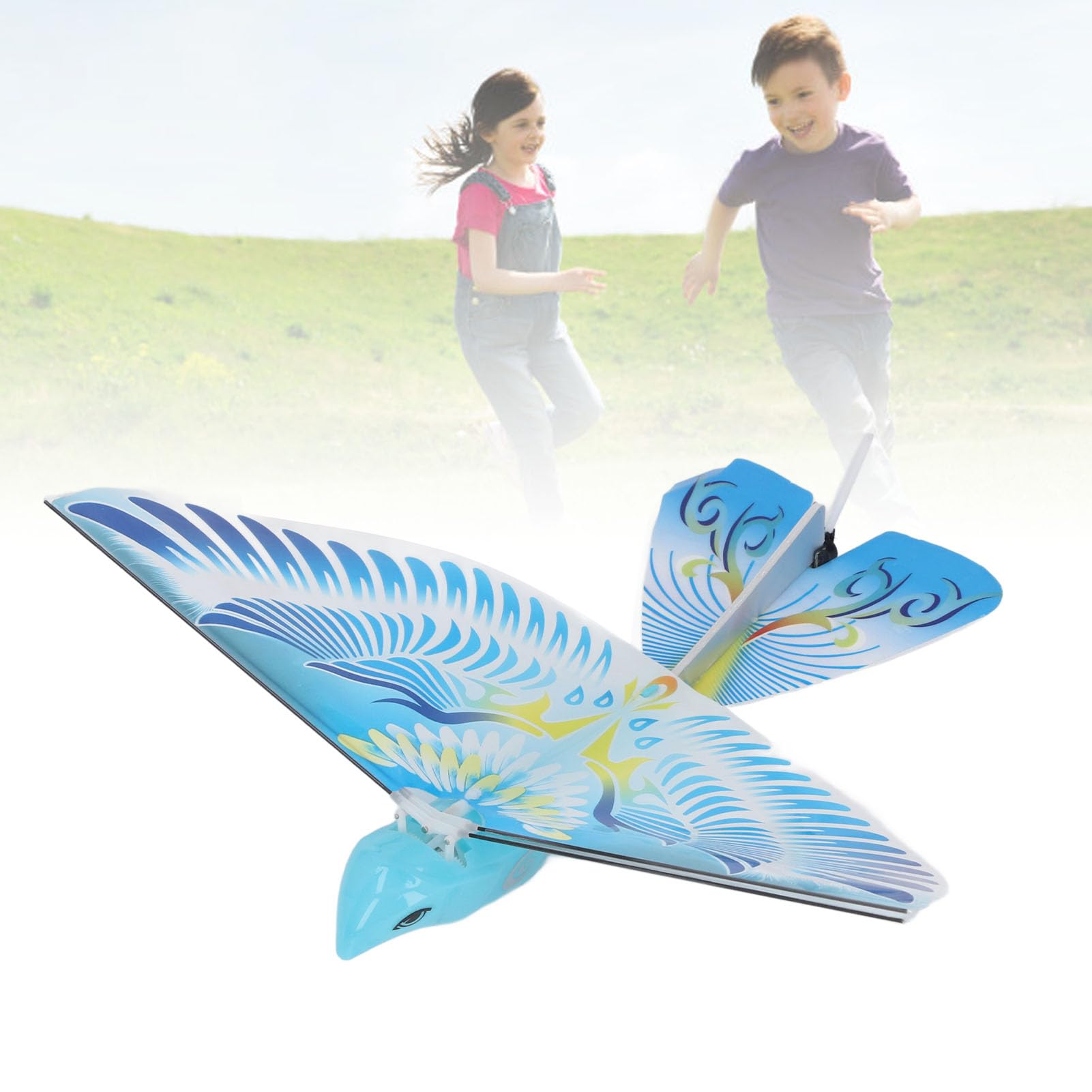 RC Fliegendes Vogelspielzeug, 2,4 GHz Ferngesteuerte EPP Schlagflügel mit LED-Leuchten, für Indoor-Outdoor-Flug (Blue)