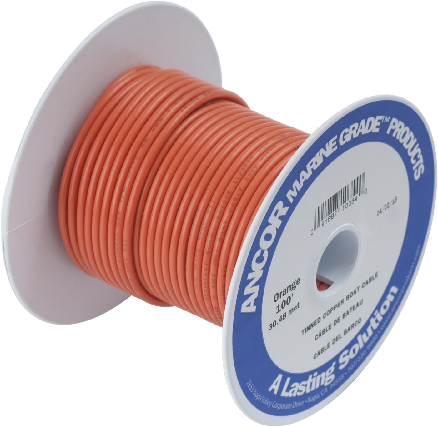 Ancor 104599 Marine Grade Electrical Primary Tinned Copper Boat Wiring (14-Gauge, Orange, 1000-Feet)