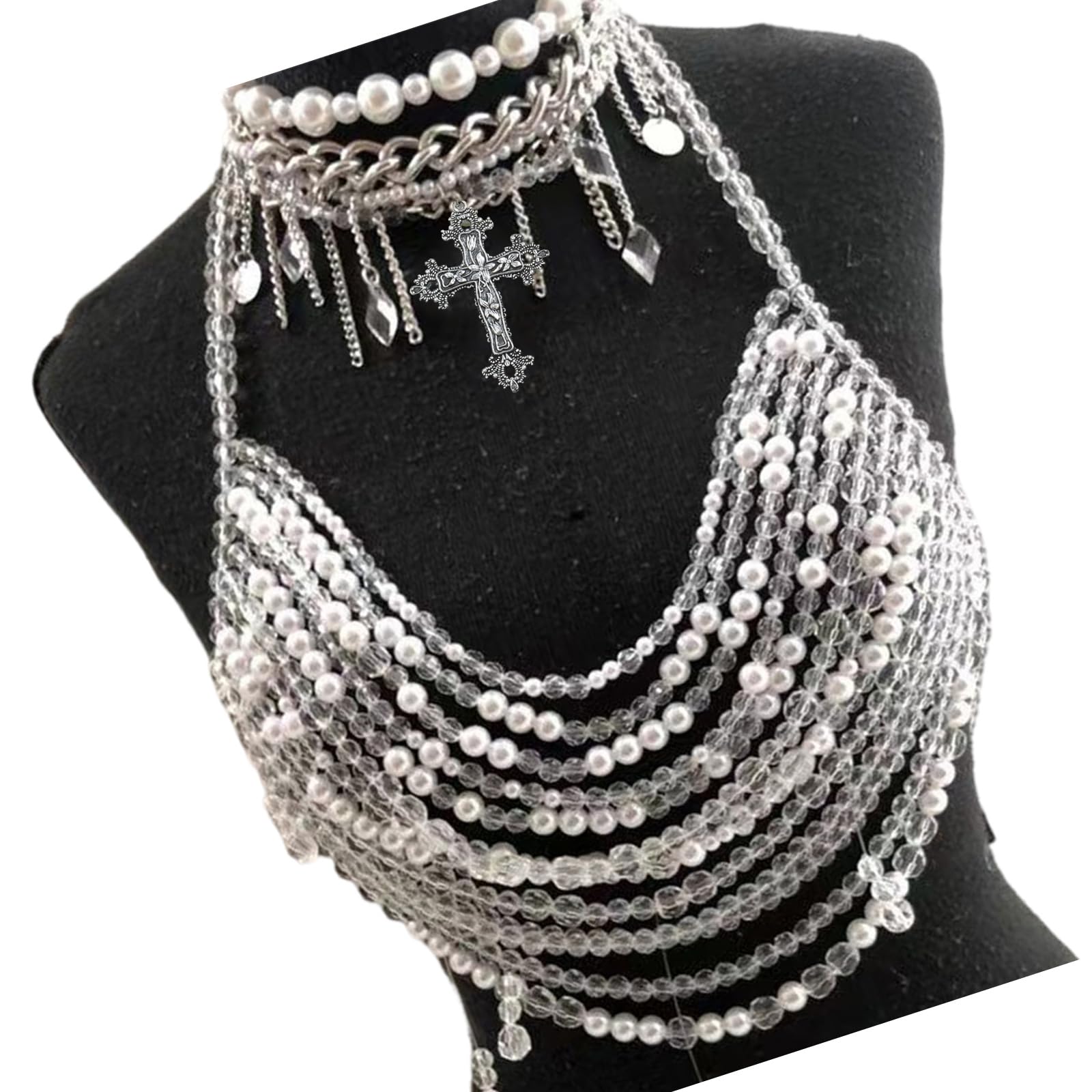 Biufy Women's As Shown Fashion Bikinis Chains Beach Body Chains Bra Pearls Chest Chain Body Accessories Jewelry For Raves Party Beach Clubwear