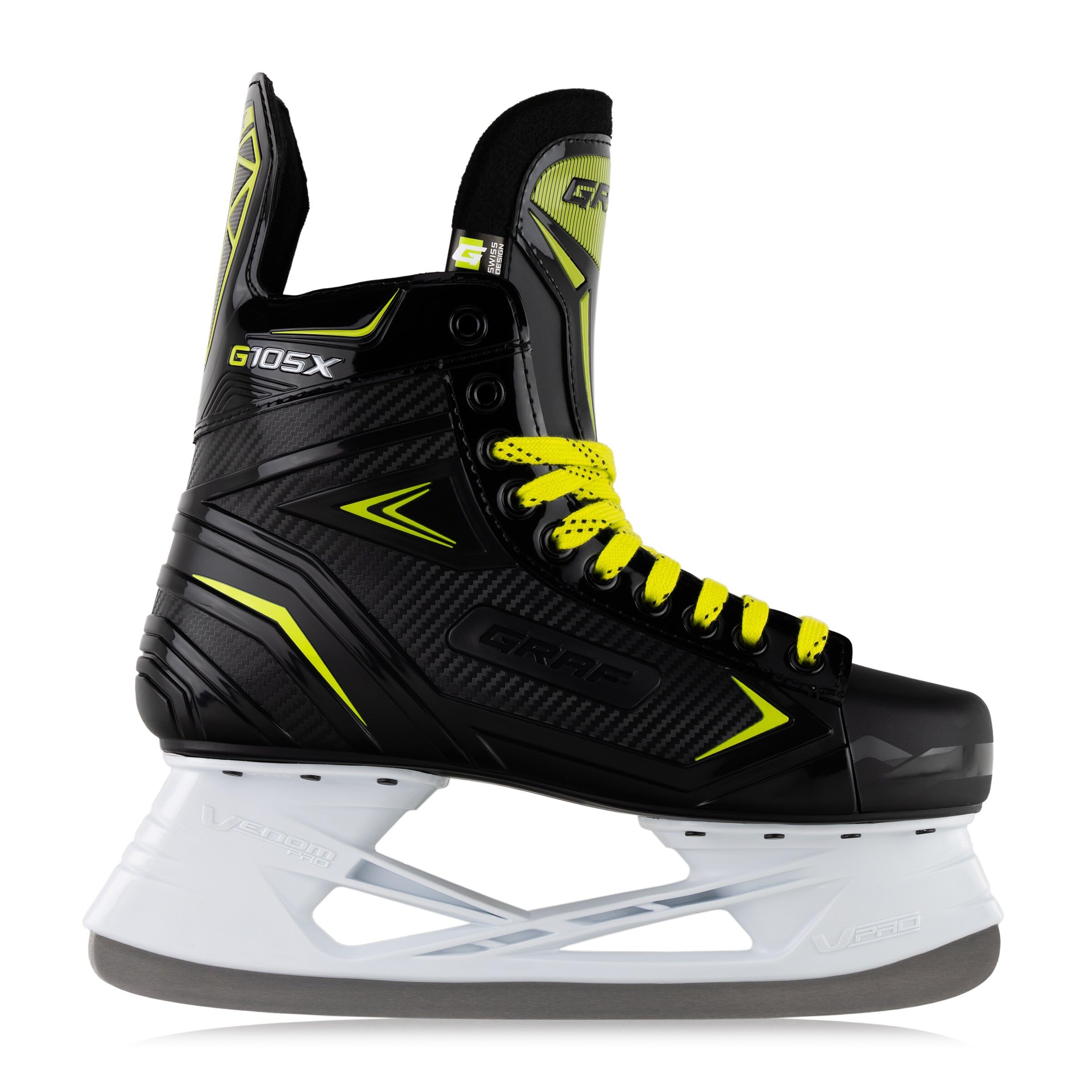 Graf Schlittschuhe G105X Schwarz Gelb Eishockey