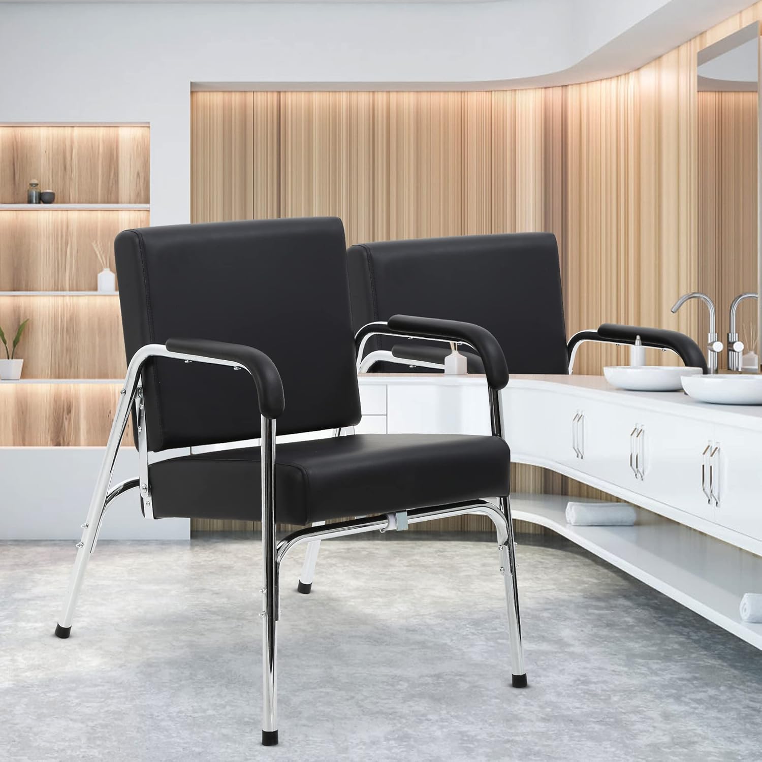 Shampoo Chair Portable Auto Reclining Salon Chair wHeavy Duty Steel Frame  Modern Fashion Comfortable Styling Hair Chair for Hair Stylist, Beauty Spa