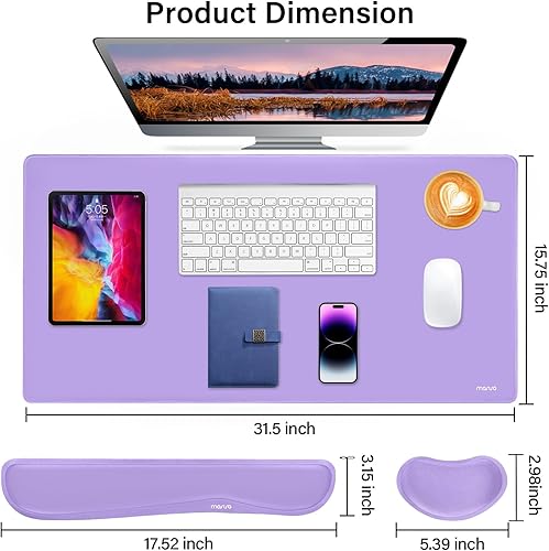 Miniatura 2 de MOSISO Juego de alfombrillas de mouse para teclado, alfombrilla de mouse grande para juegos y reposamuñecas para teclado, soporte ergonómico para