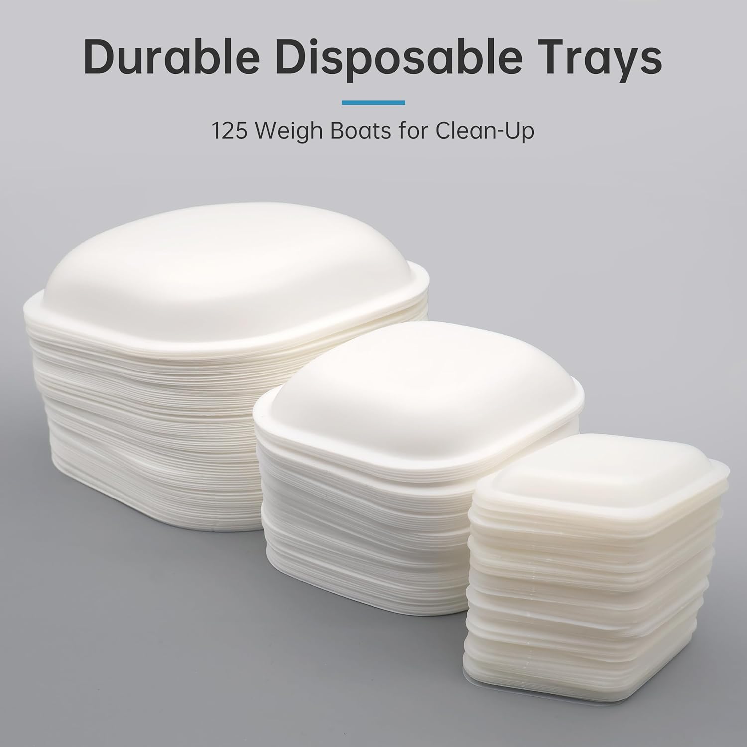Weighing Dishes | 100 mL Capacity | 250 Pack | Disposable Plastic Scale Trays for Weighing and Measuring Powders and Liquids | Non-Stick Design for Accurate Results | Stable Lab Dishes (Y603)