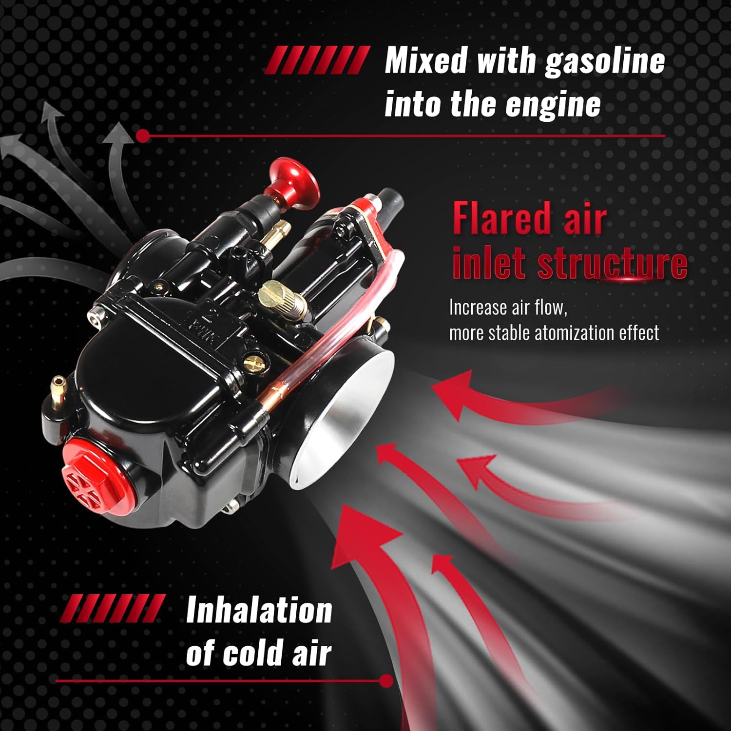 Pwk 26mm Carburetor,26mm Motorcycle Carburetor with Jet kit for 50cc-110cc Dirt Pit Bike MX Motocross Off Road Motorcycle ATV Quad UTV Scooter