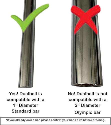 Miniatura 8 de Par para adaptadores de barra de 1 pulgada para mancuernas a barra de barra - Conecta mancuernas a barra de diámetro estándar de 1 pulgada - adapta