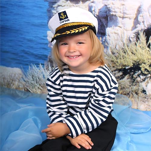 Miniatura 5 de 2 piezas de sombrero de estilo almirante marino marino  Gorra ajustable de marinero para barcos sombrero de capitán sombreros de fiesta divertidos