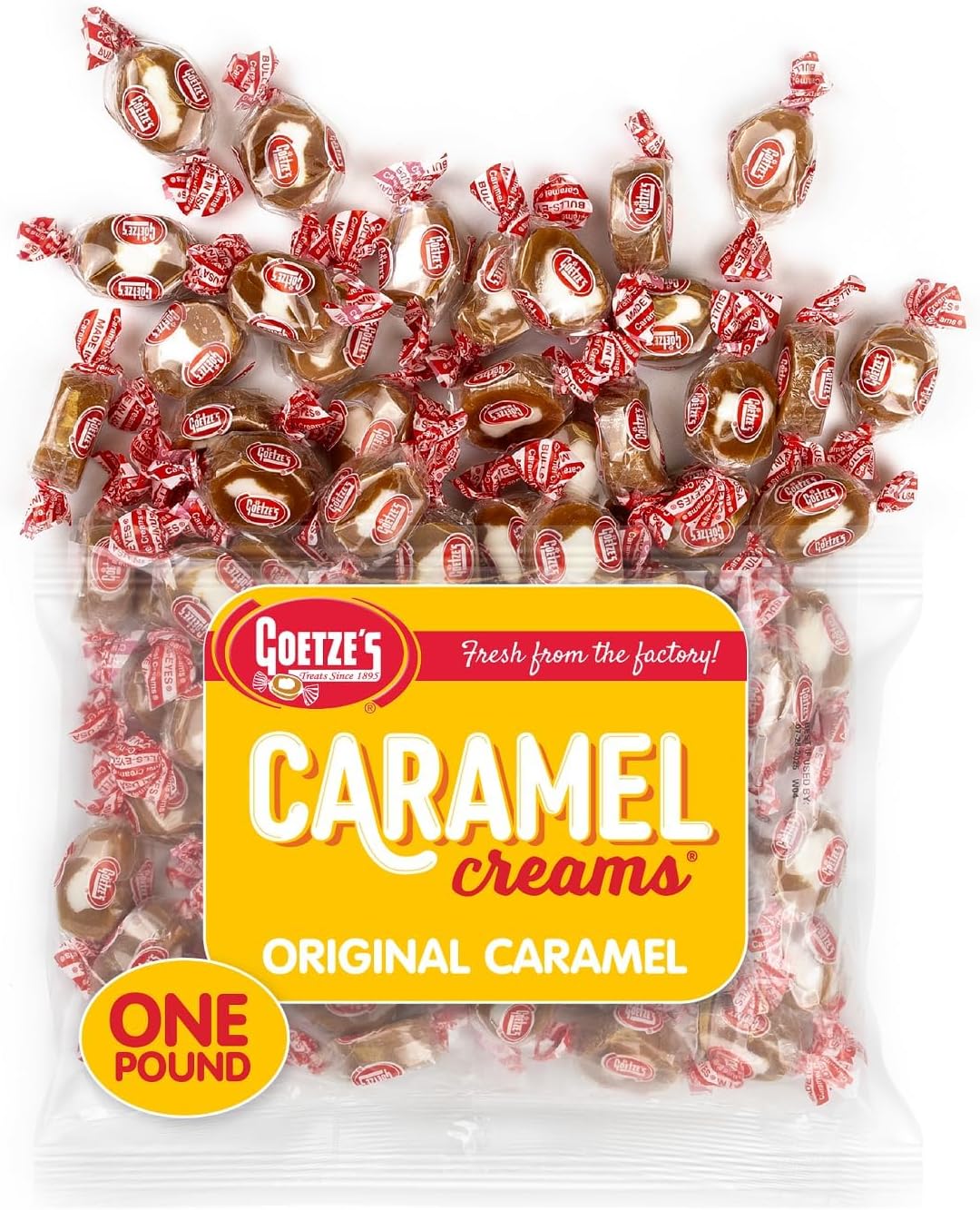 Goetze's Candy Vanilla Caramel Creams - 1 Pound Bag (16 Ounces) - Fresh from the Factory