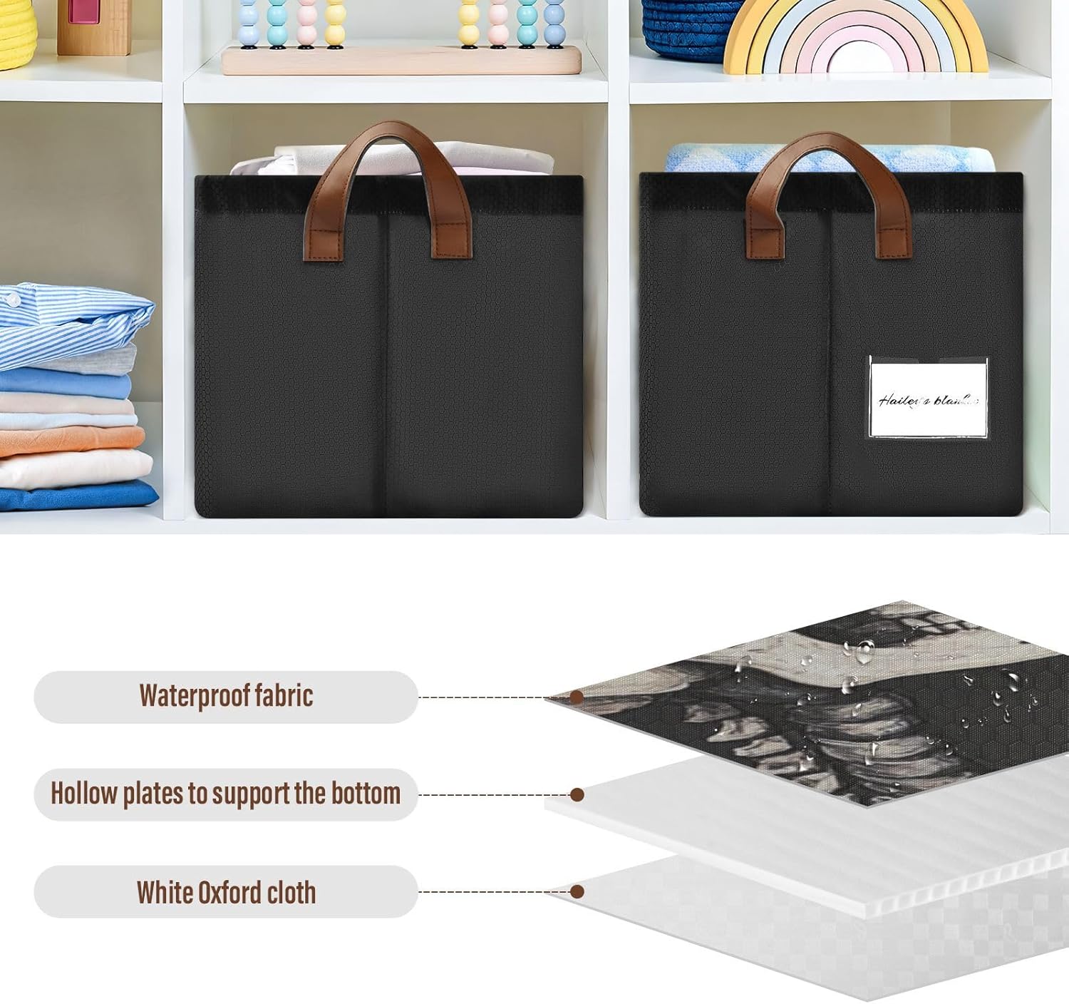 Romantic Skeleton Gothic Storage Bins for Shelves with Labels&Handles Fabric Organizer Bin Foldable Rectangle Storage Basket Boxes for Closet, Bathroom, Home, Living Room, Laundry