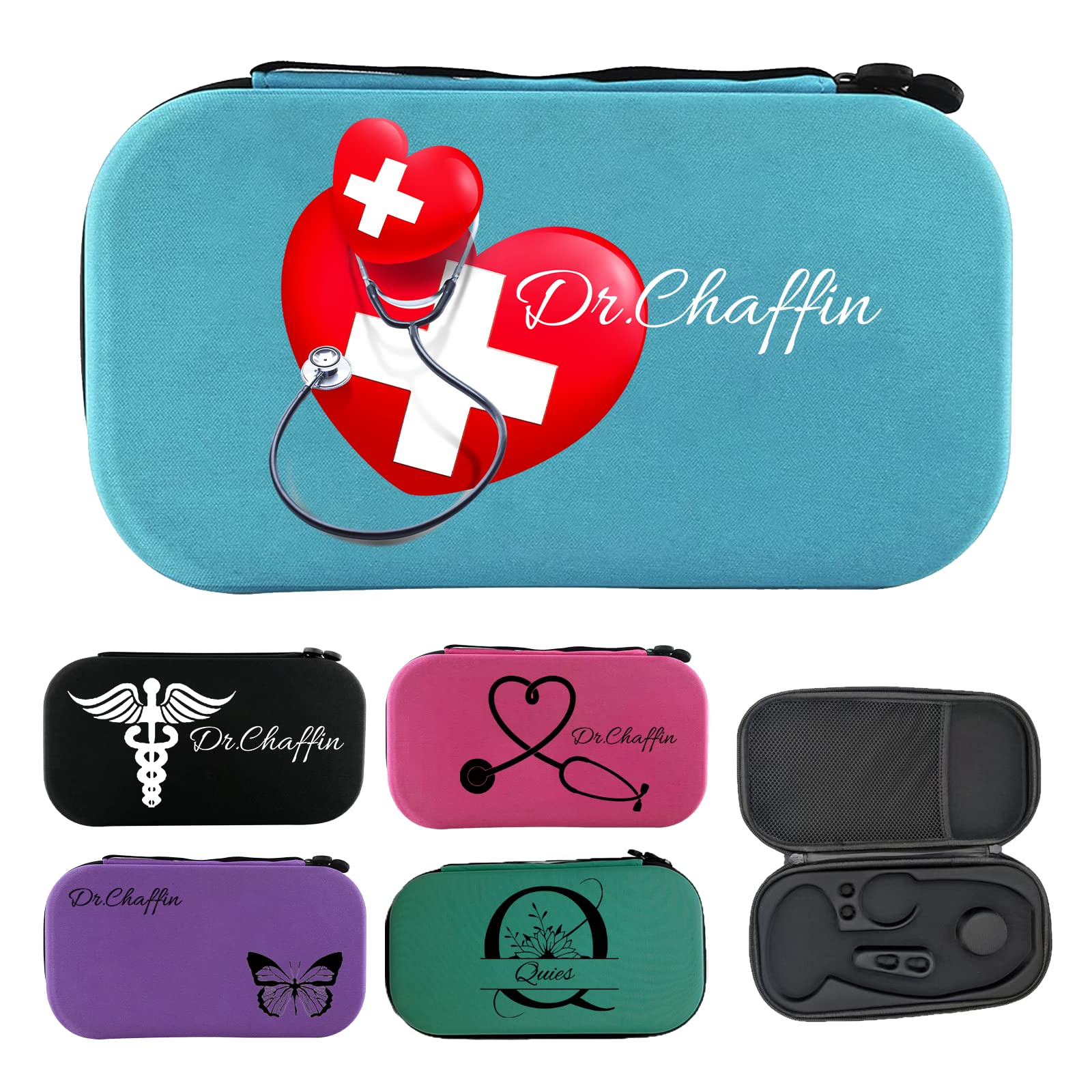 Personalized Stethoscope Case Custom Name Nurse Stethoscope Hard Carrying Lightweight Storage with Mesh Pocket Gift for RN, Doctor,Medical Assistant