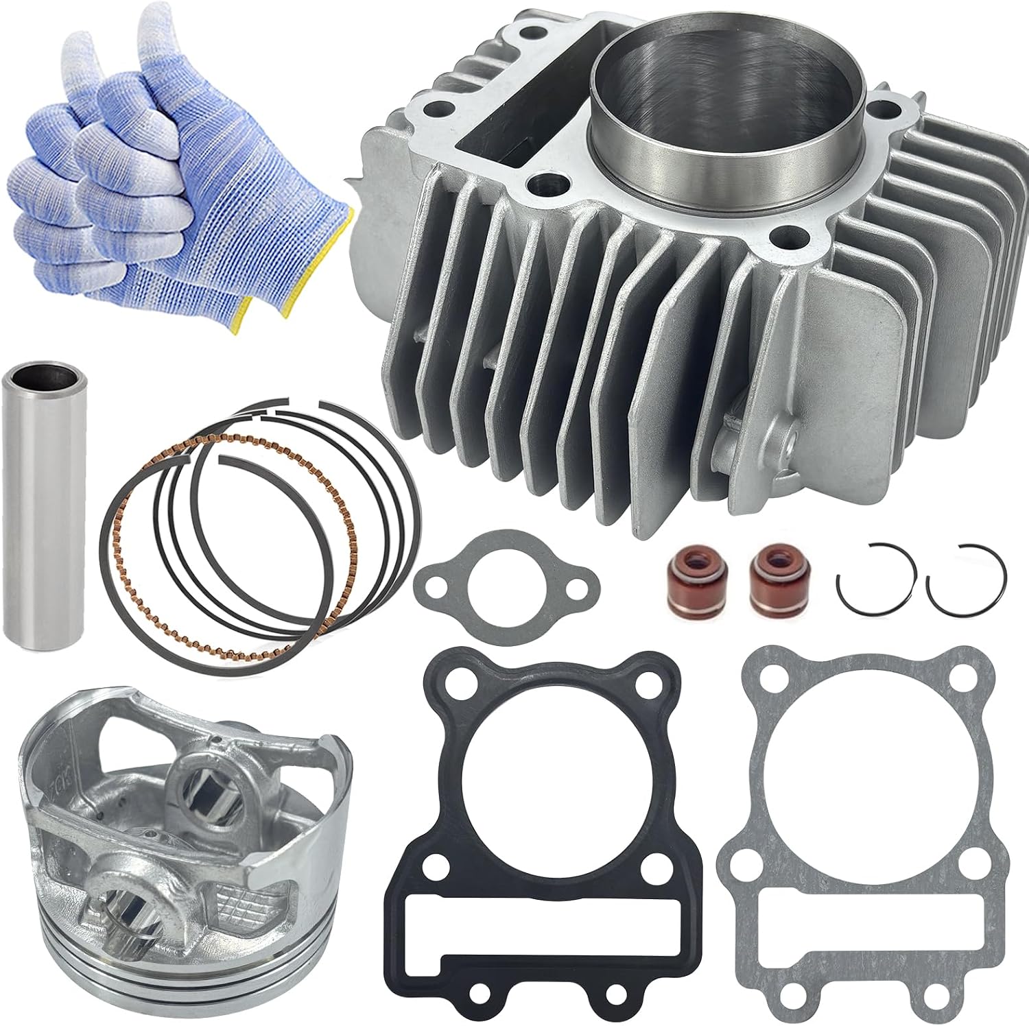 60mm Bore Complete Cylinder Head with Piston Kit Compatible with YX160 160cc Engine Pit Dirt Bike