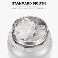 Vista 5 de Fanhaw Botella de agua aislada de acero inoxidable de 20 onzas con 2 tapas, a prueba de fugas y sudor, con tapa antipolvo (negro)