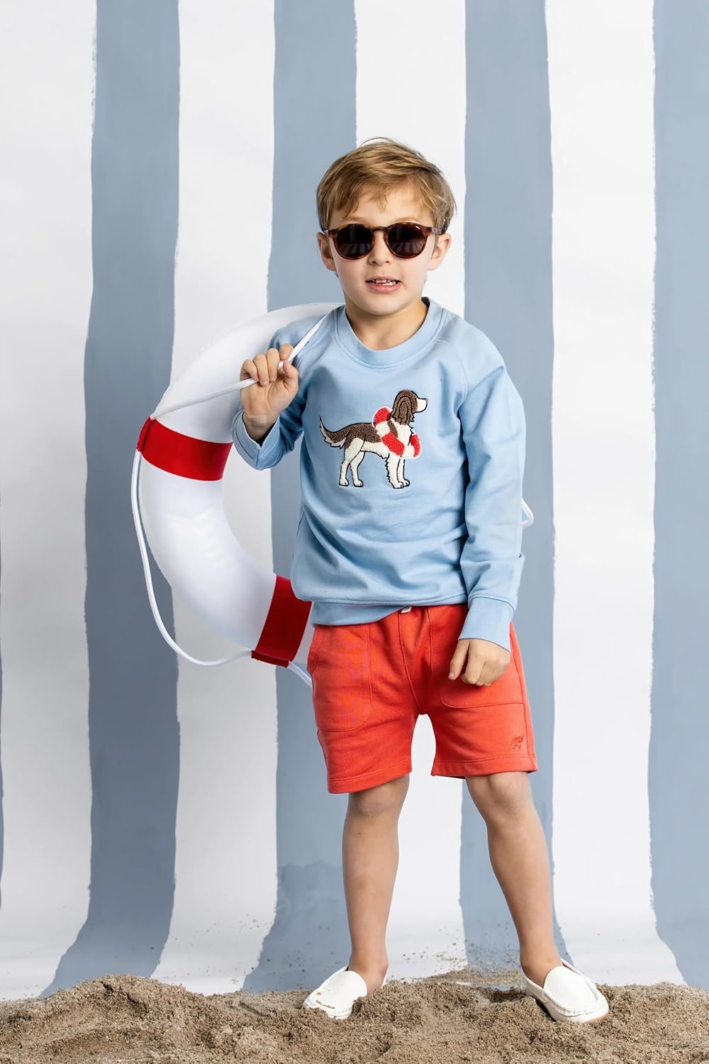 monica + andy Embroidered Crewneck Sweatshirt, 100% Organic Clothes for Girls & Boys, Sizes For Kids, Toddler & Baby