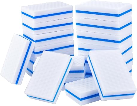Upgrade Melamine Sponge, 25 Pack Extra Thick More Lasting 3X Density Premium Magic Sponge Eraser, Multi Surface Power Scrubber Foam Stain and Mark Removal Cleaning Pads