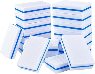 Upgrade Melamine Sponge, 25 Pack Extra Thick More Lasting 3X Density Premium Magic Sponge Eraser, Multi Surface Power Scrubber Foam Stain and Mark Removal Cleaning Pads
