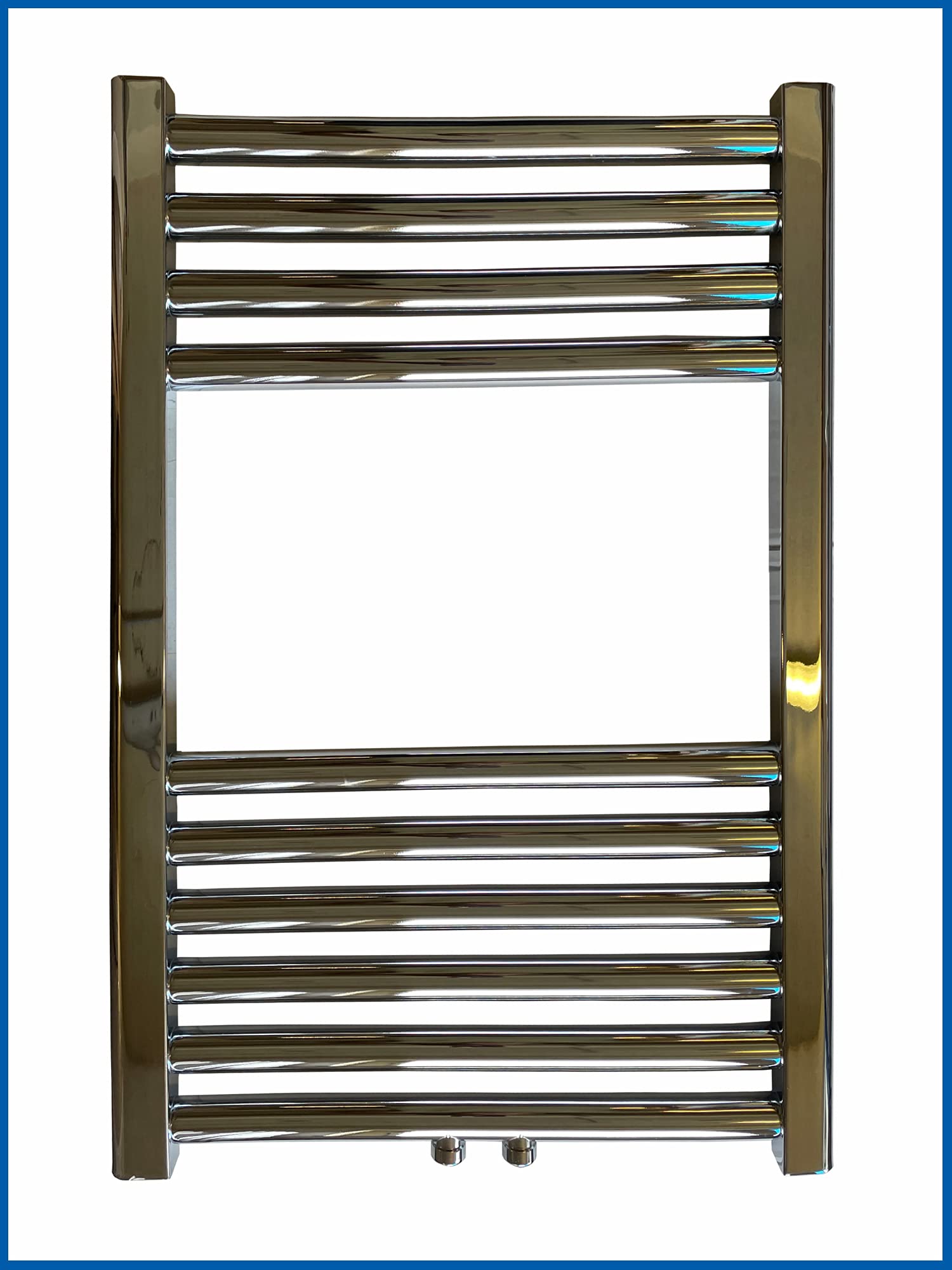 Radiador de baño Lidya, cromado, 300 x 600 mm, recto con conexión central, toallero