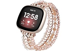 Elegant Beaded Bracelet for Fitbit Versa 4/3/Sense 2: Enhance Your Style with a Feminine Touch