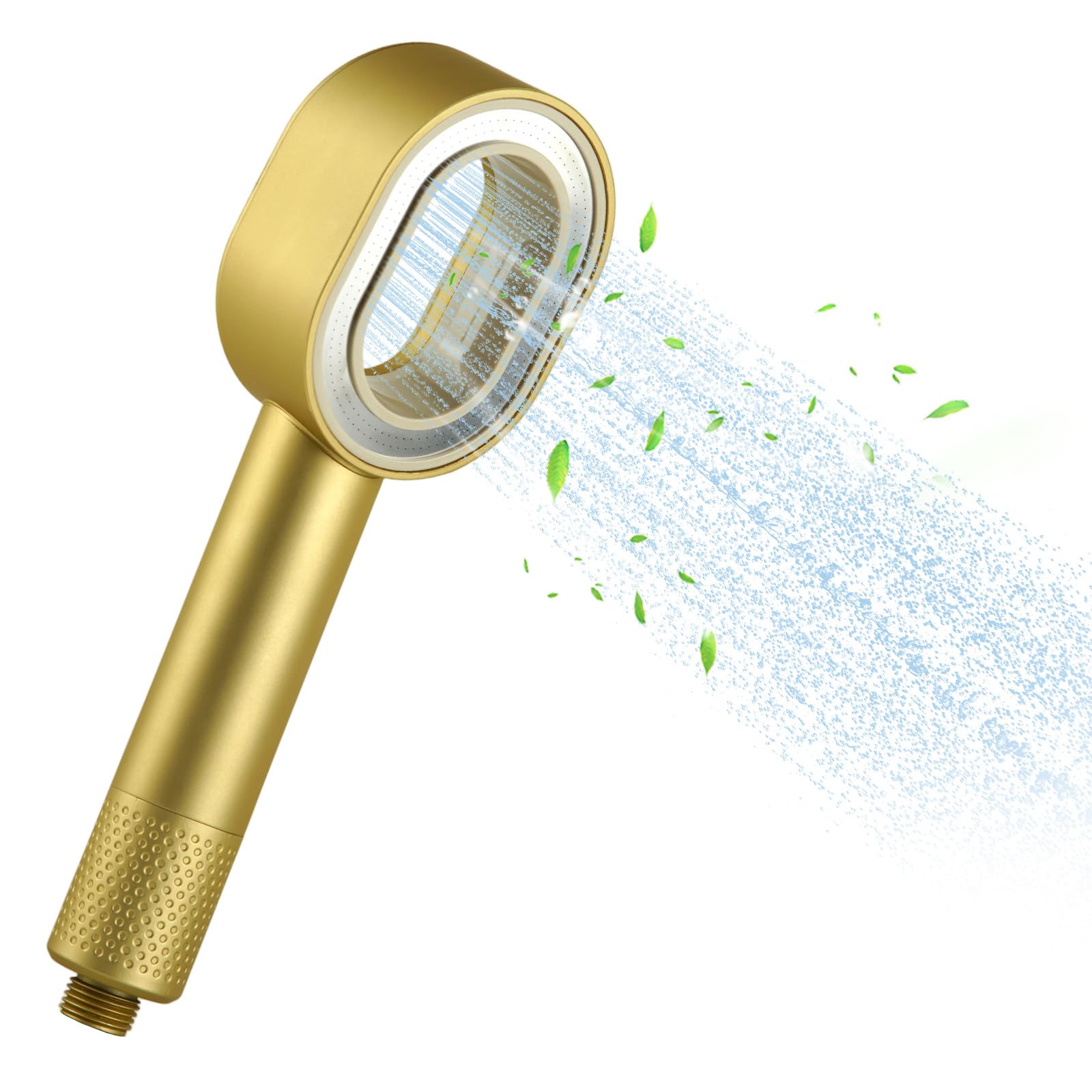Filtersonic - Alcachofa de ducha 3 en 1 de alta presión con filtro, filtro contra la cal, para aumentar la presión, con esponja para eliminar el agua dura, metal pesado (dorado)