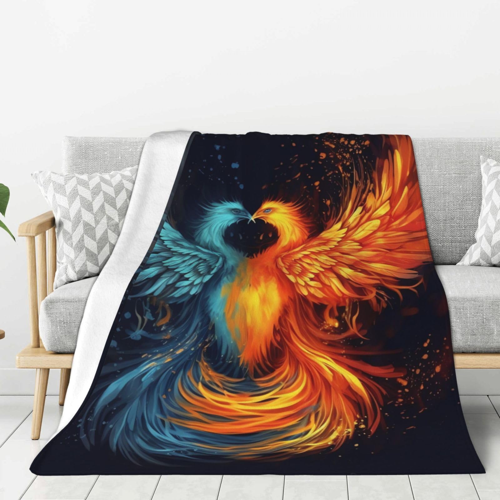 Couverture polaire en flanelle phénix 152x127 cm pour lit et canapé