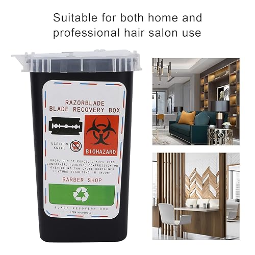 Miniatura 5 de Sharps Contenedores de eliminación de la hoja Contenedor Peluquería Peluquería Peluquería Cuchillo de afeitar Disposal Collect Box Aprobado para uso