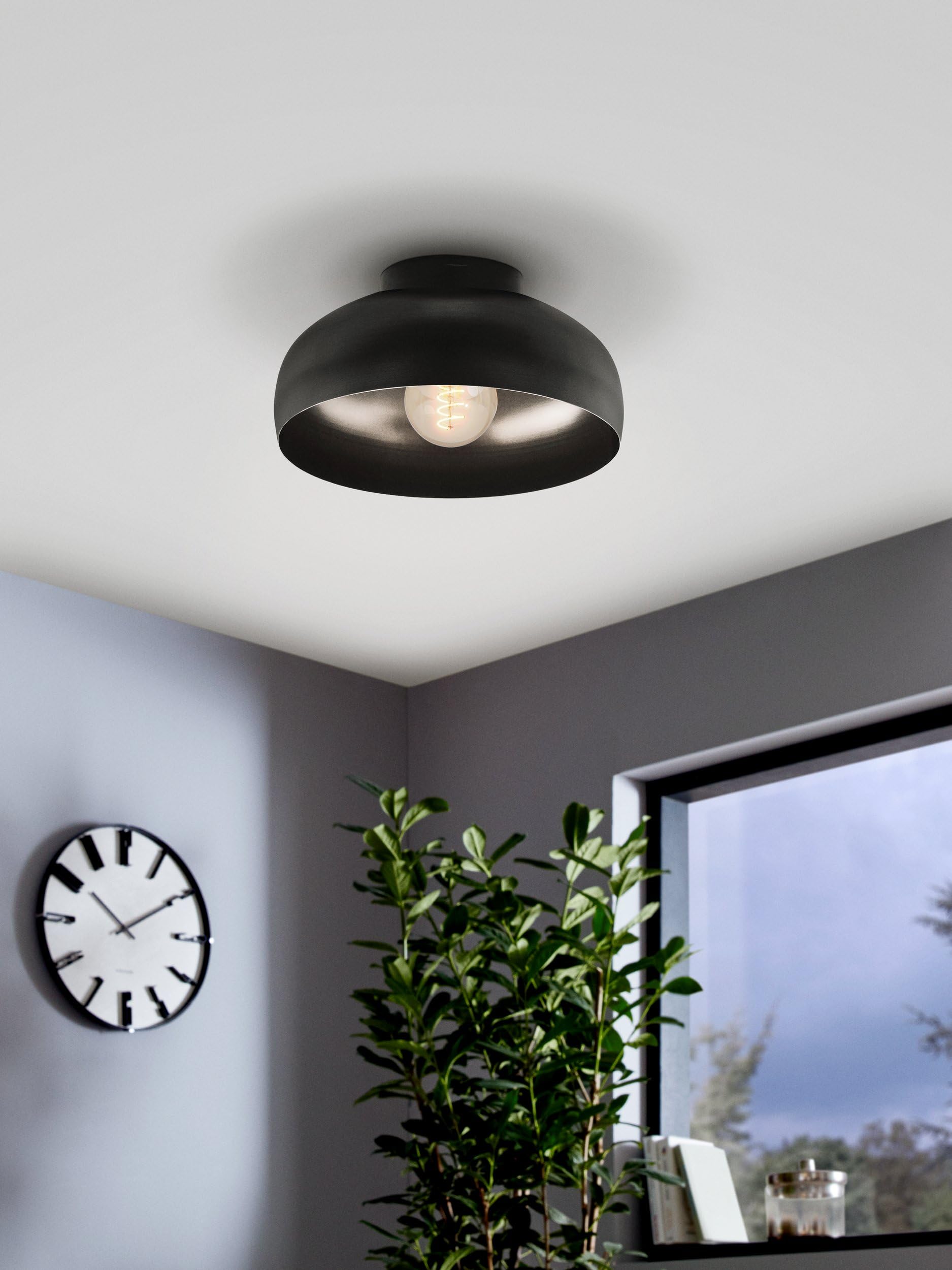 Eglo Lampada Da Soffitto Mogano 2 – Plafoniera Rotonda In Metallo Nero E Rame, Per Soggiorno, Ingresso O Camera, Attacco E27 - 5