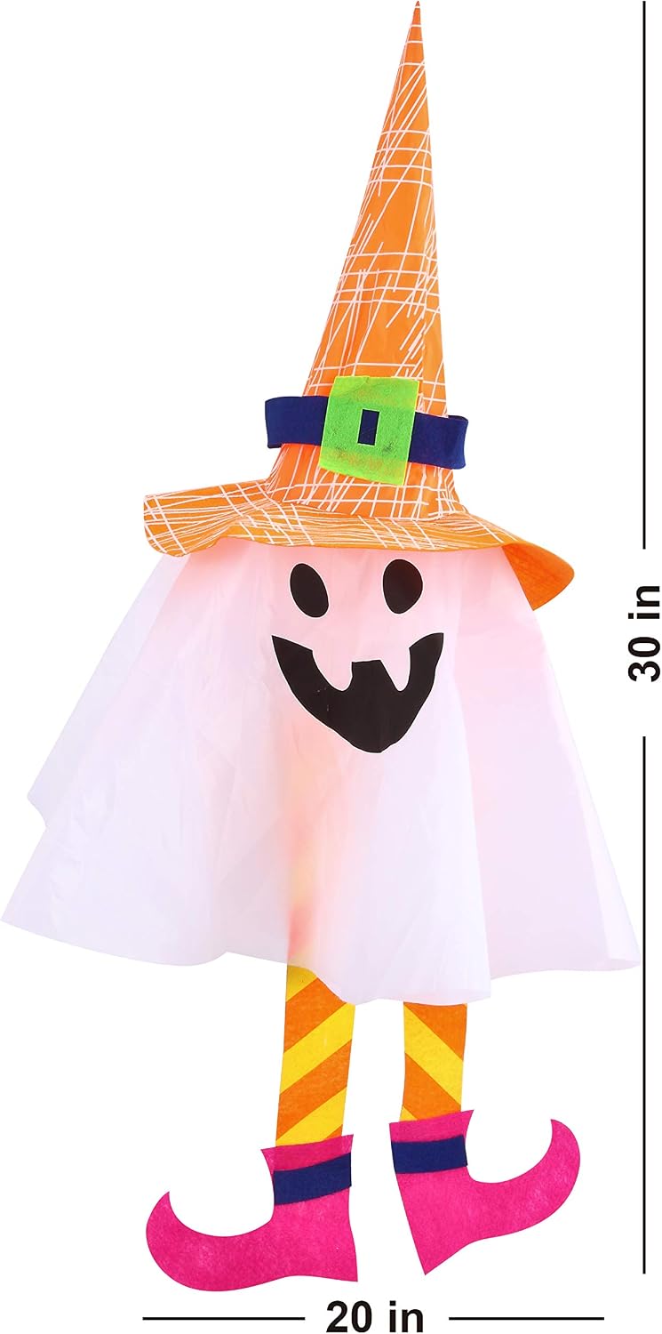 JOYIN 3 Packs Halloween Outdoor Ghost LED Light up Lantern Party Decor for Halloween, Outdoor Decoration, Halloween-Themed Party Decorations