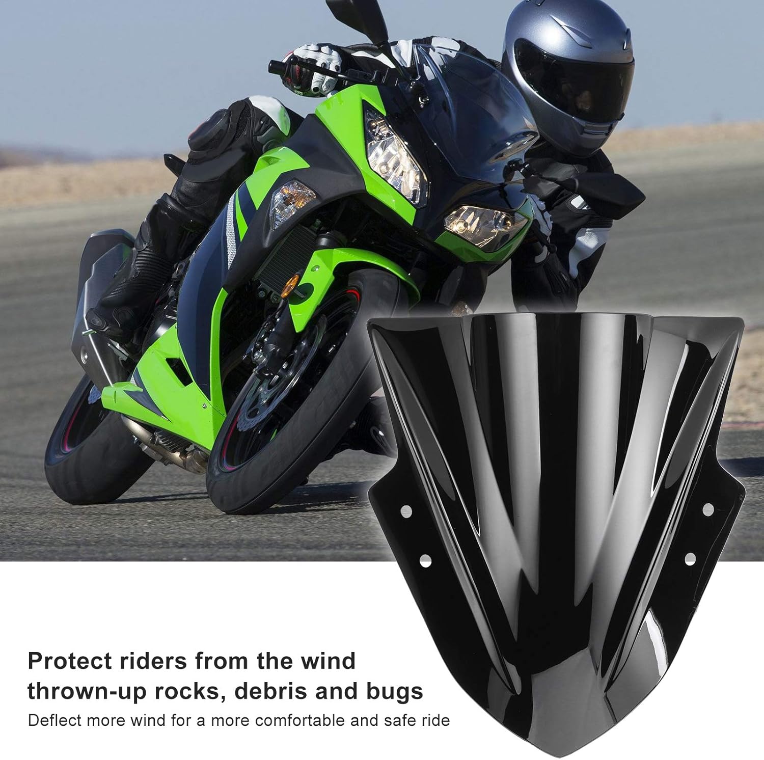 Motorcycle Windscreen Wind Splitter Wind Deflector Splitter Compatible for 300 R EX300R EX 300R 13?17