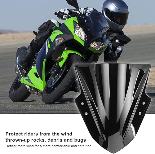 Miniatura 2 de Aramox Motorbike Wind Deflector Fit for Ninja 300 R EX300R EX 300R 1317, Motorcycle Windshield Wind Deflector Splitter
