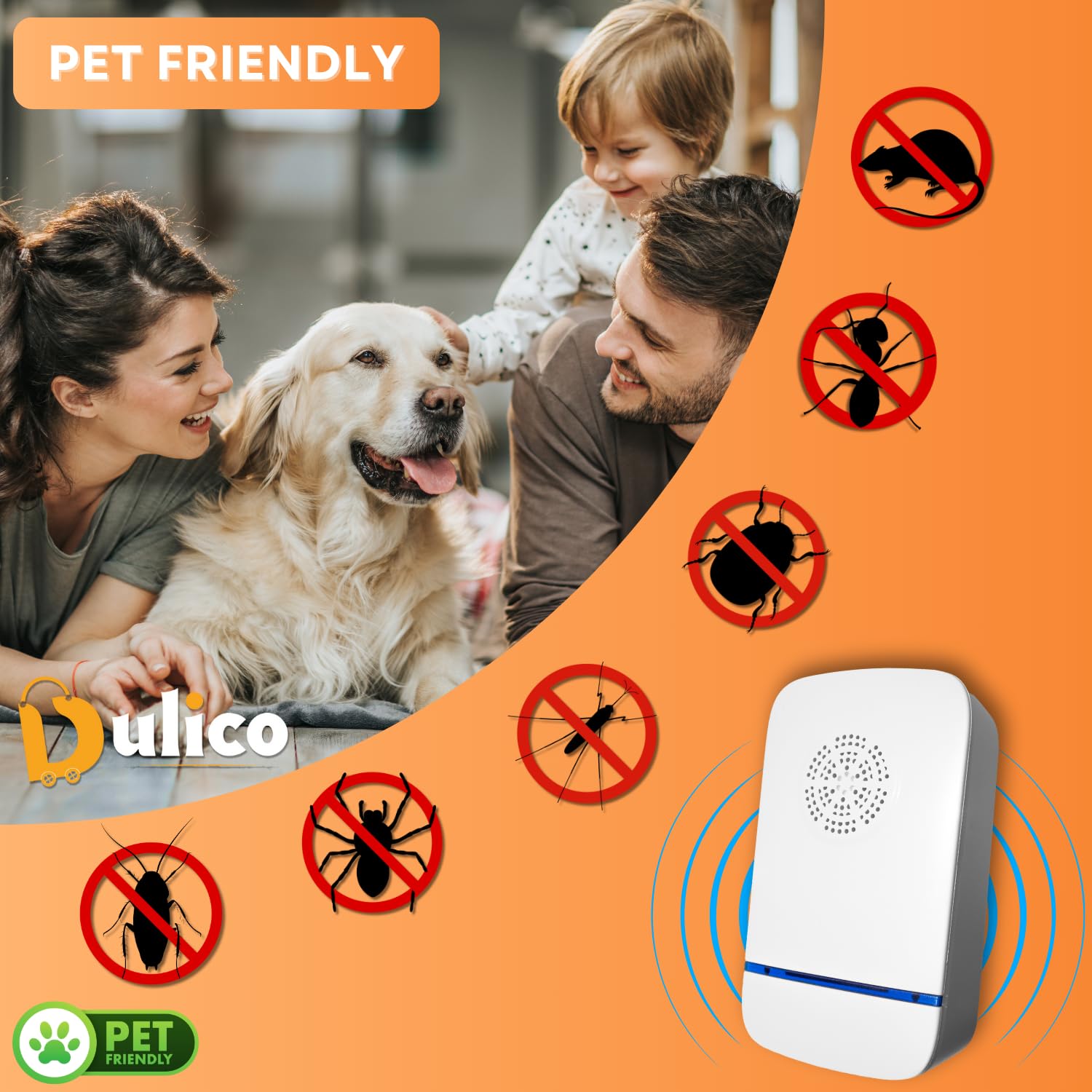Ultrasuoni per topi Pack da 4 Dispositivo antizanzare ultrasuoni da Interno ed Esterno, ecopest Repellente per Topi, formiche, blatte, Ragni, cimici + Kit di cerotti per puntura di zanzare inclusa.