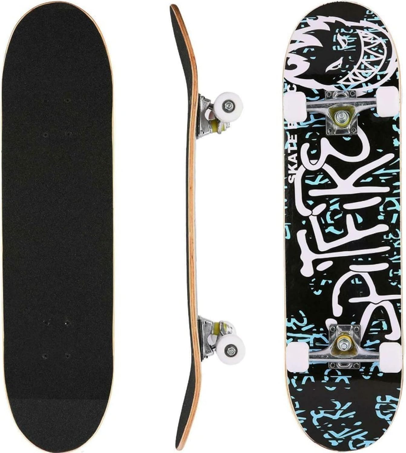Skate Completo Monopatín Principiantes Estrellado Ruedas PU - Skateboard Niño, Monopatín Niños Patinete Rodamientos Penny Board Adulto Adolescente Joven