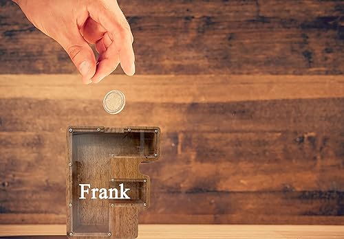 Vista 135 de Alcancía grande de madera personalizada para niños, alcancía con nombre personalizado, alcancía (nombre grabado láser) letras del alfabeto