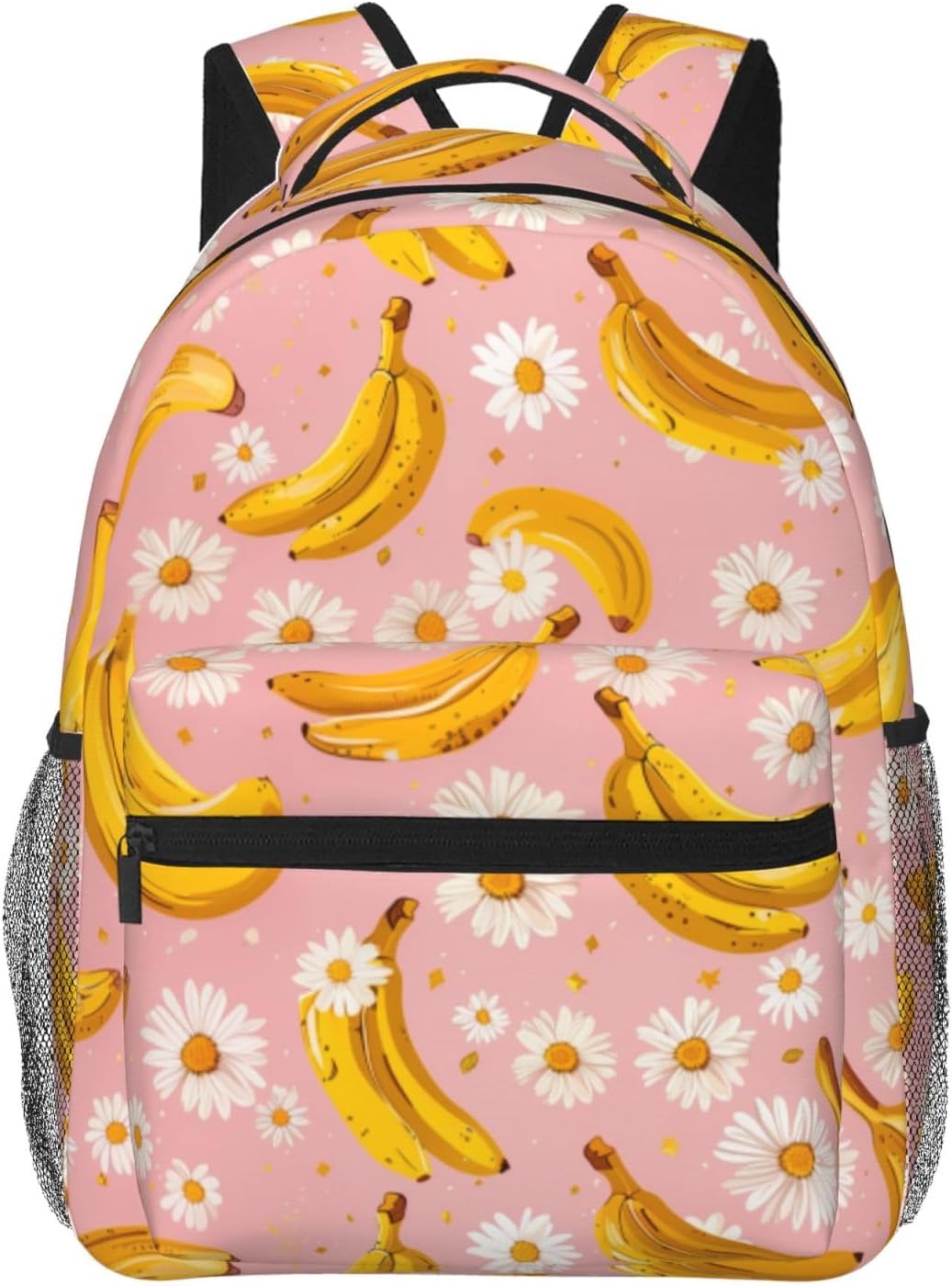 Funny Banana Daisy Backpack, Polyester Backpacks with Straps, 11.4inx5.9inx15.7in, Multi-Pocket Storage Bookbag, Ideal For School Travel Work Hiking Camping, Girls Boys Women Gifts