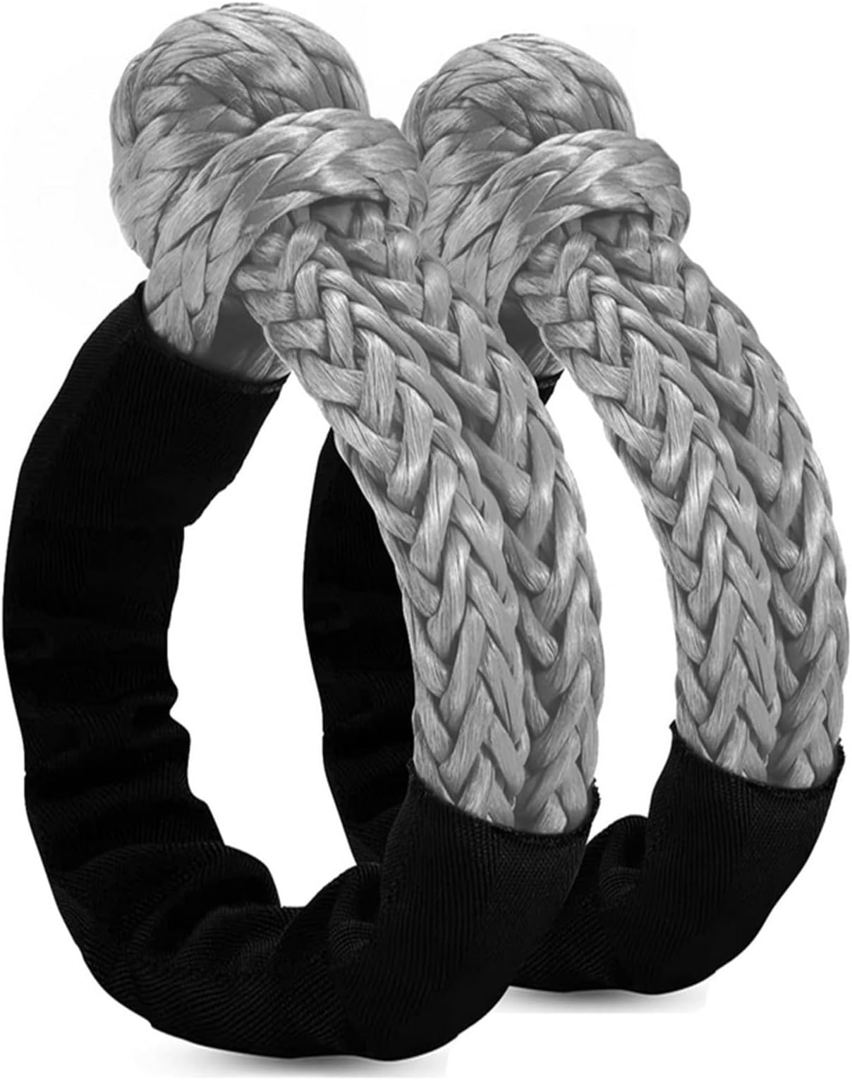 AtRyx Soft Shackle Rope, 2 Pack Soft Shackle 17T Breaking Strength Recovery Tow Shackles Quick-Release Winch Rope Tow Shackle Recovery Gear for SUV ATV Truck Off Road Towing, Gray