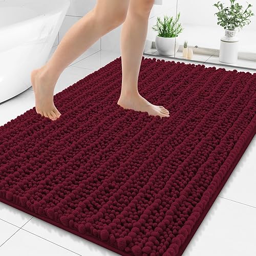 Miniatura 70 de Smiry Alfombras de Baño 24 x 16 pulgadas, Tapetes de Baño de Chenilla Extra Suaves y Absorbentes, Respaldo de Goma Antideslizante, Lavable a Azul