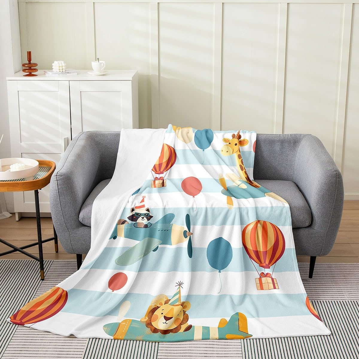 Blue Lightning Flannel Fleece Blanket Throw Size,Super Soft Cozy 3D Lightning Plush Blankets,Lightweight Microfiber Blue and Purple Throw Blanket for Sofa Bed,50x60 Inches