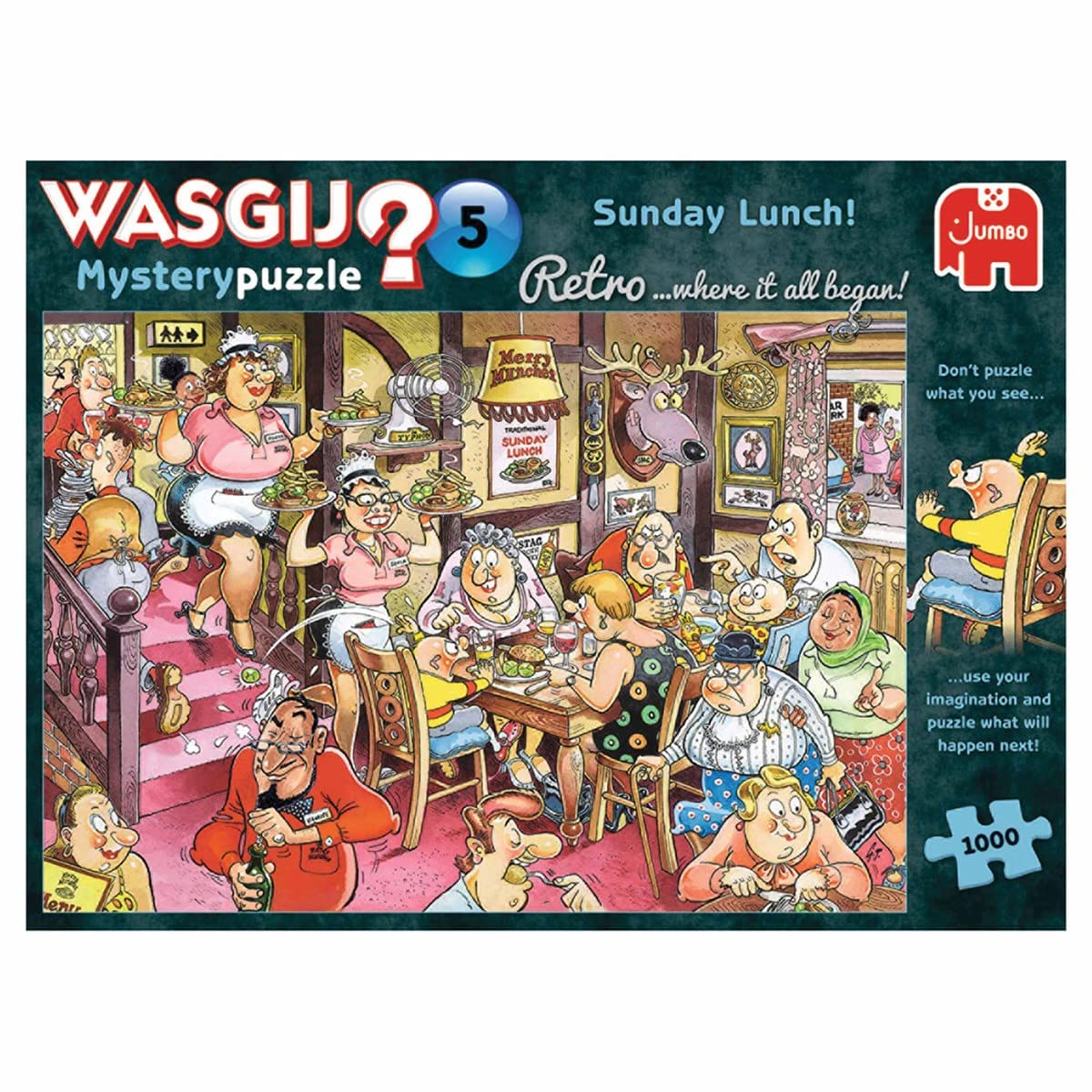 Jumbo, Wasgij, Retro Mystery 5 - Sunday Lunch!, Jigsaw Puzzles for Adults, 1,000 piece