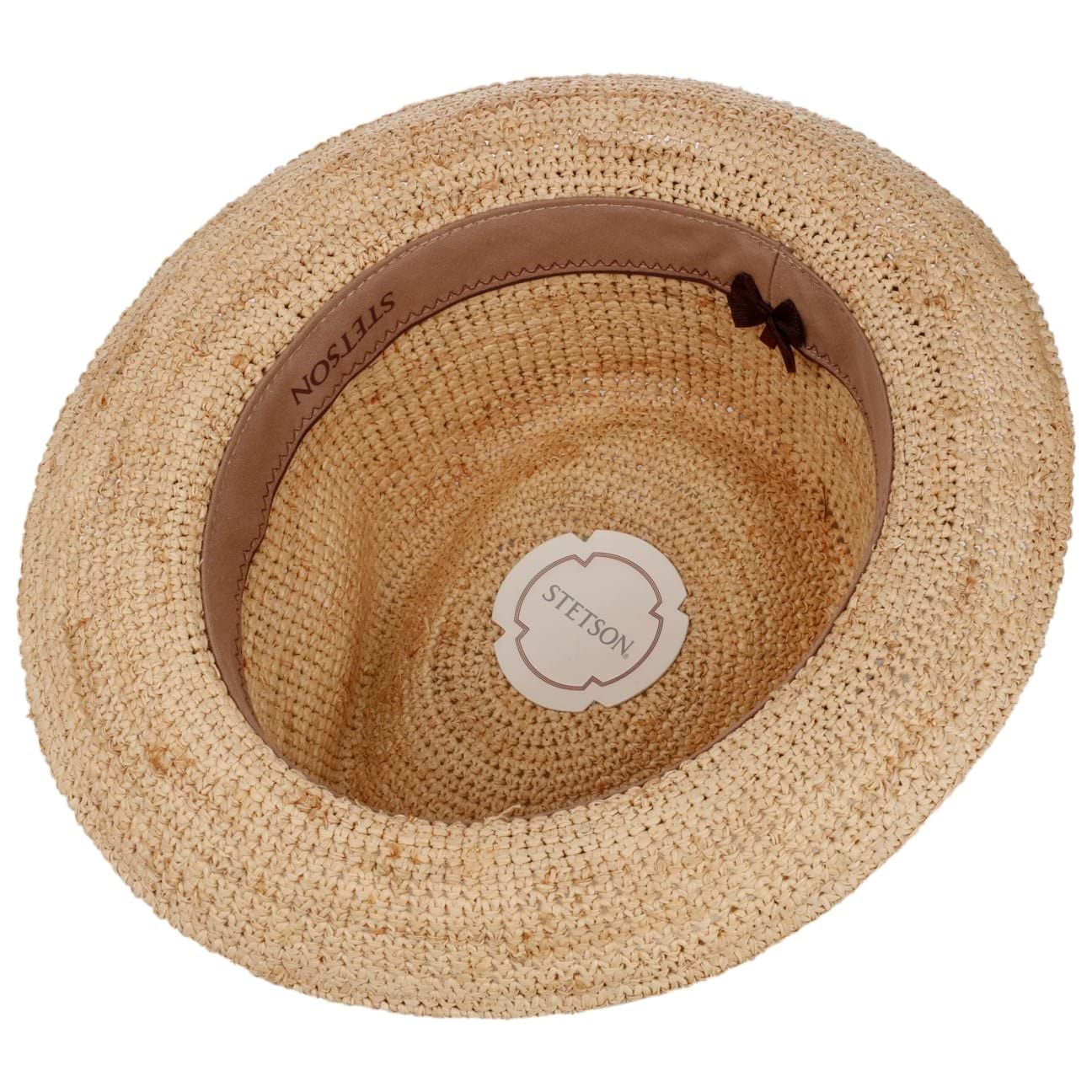 Stetson Madison Sombrero Fedora Rafia con Banda de Tela Unisex Primavera Verano
