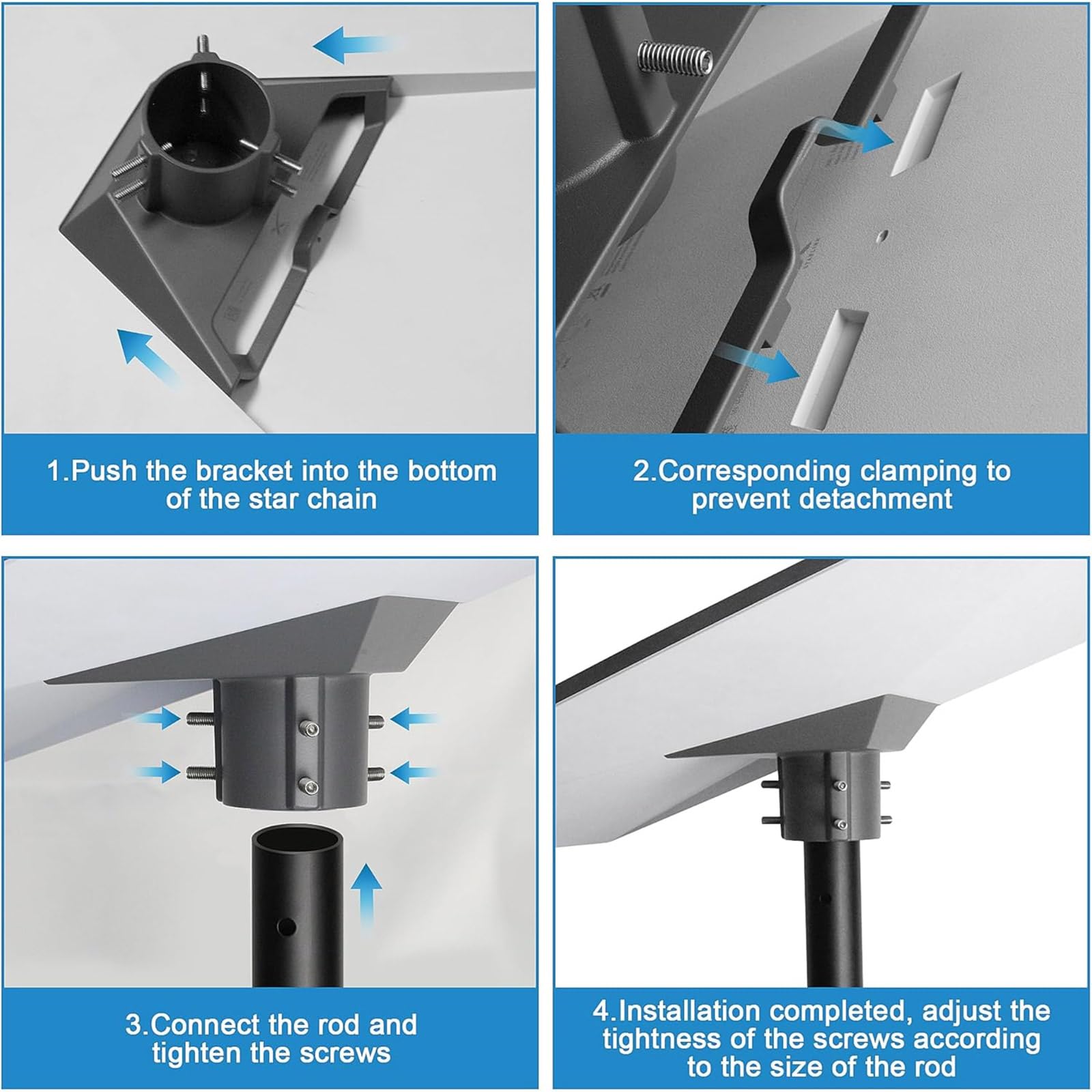 Support de mât réglable pour antenne satellite - Pour un positionnement optimal - Outil professionnel nécessitant une assistance d'antenne