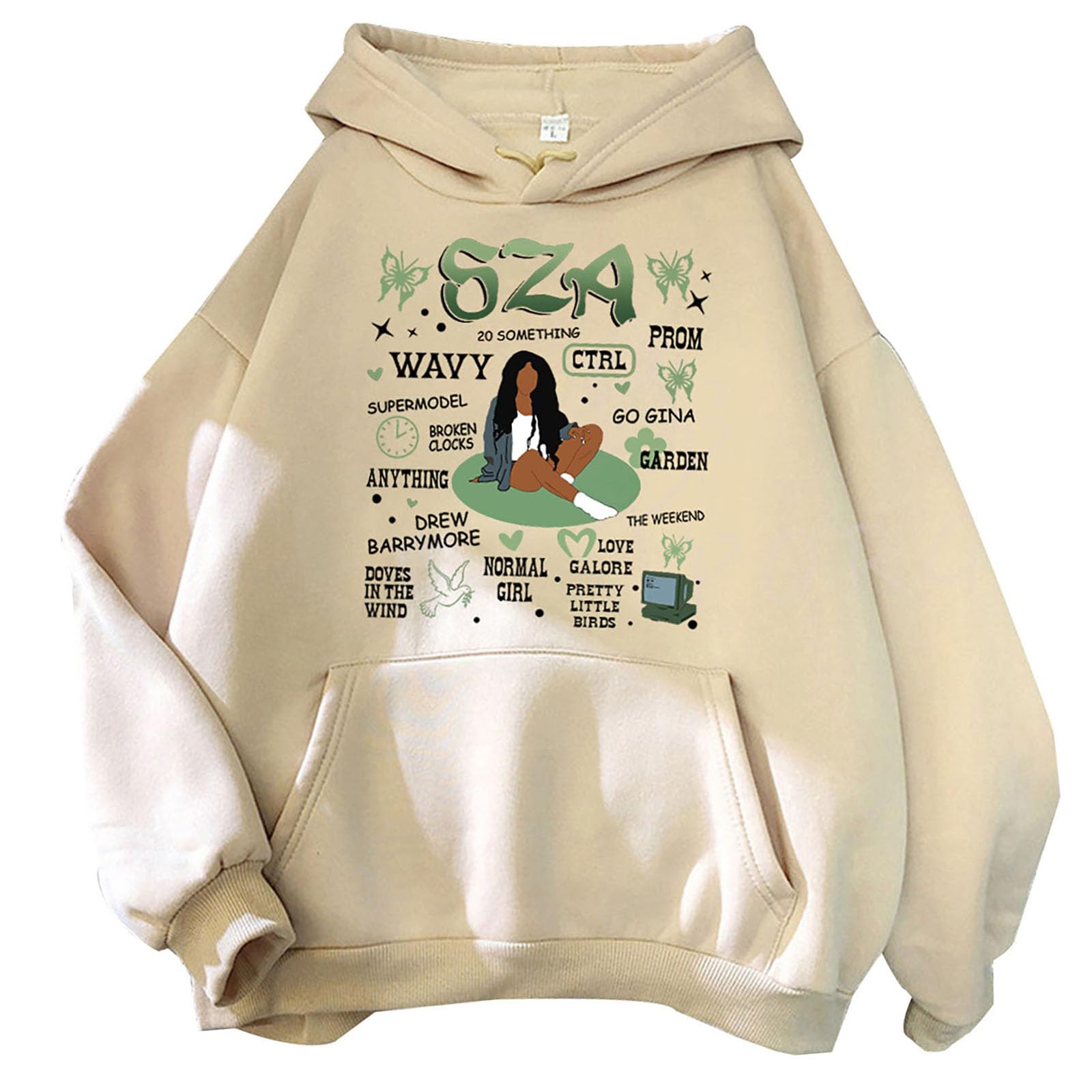 Sweat à capuche SZA Ctrl coton doux vêtement décontracté femme - 3