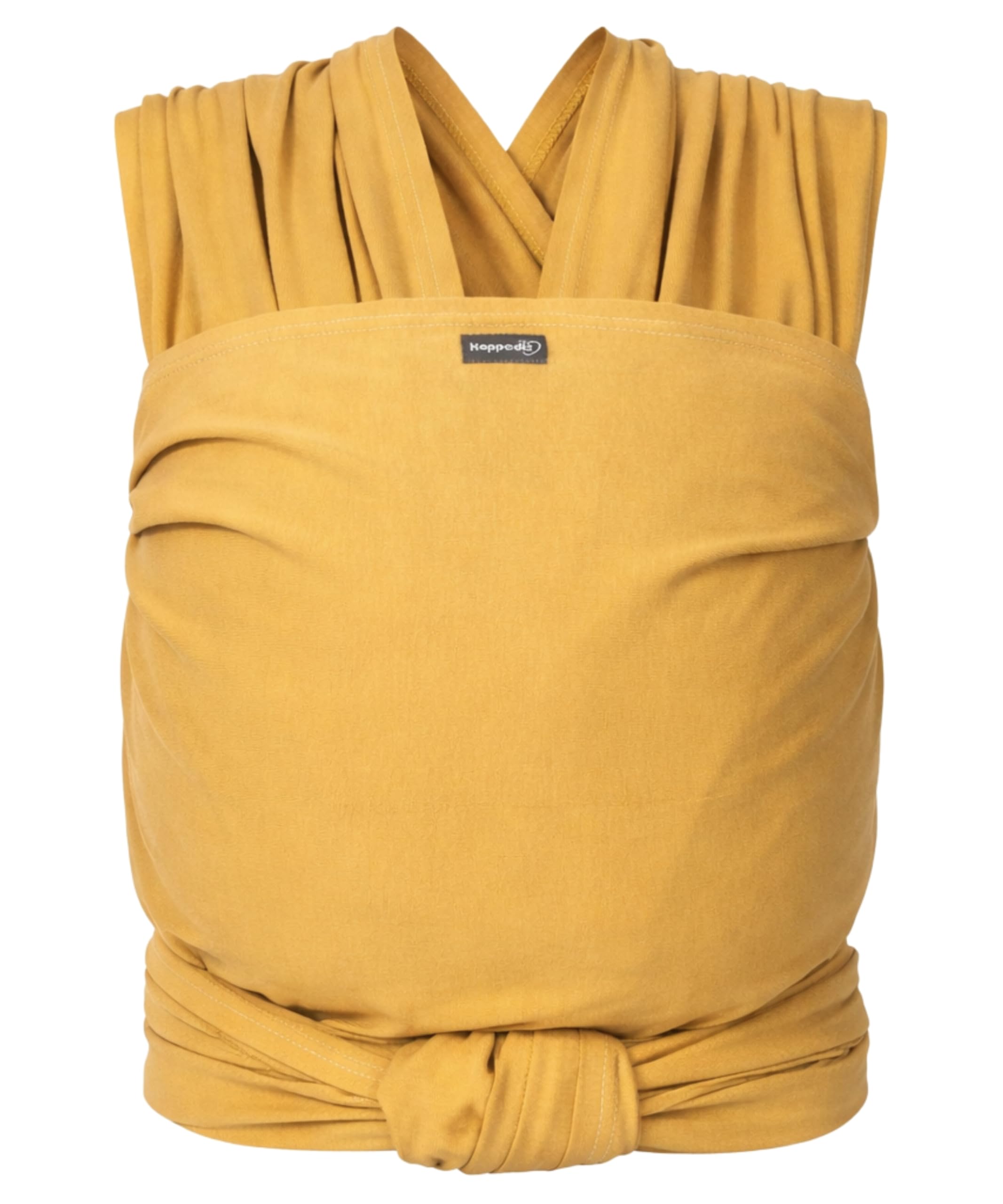 Hoppediz Écharpe de portage extensible, pour les nouveau-nés et les prématurés, 100% coton bio, curry 4.6 m