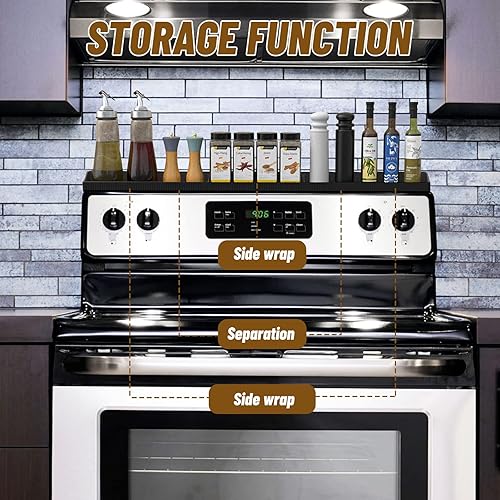 Miniatura 8 de Estante superior de silicona para estufa de 30 pulgadas, estante magnético para estufa de cocina, suave, flexible, fuerte, magnético, resistente al