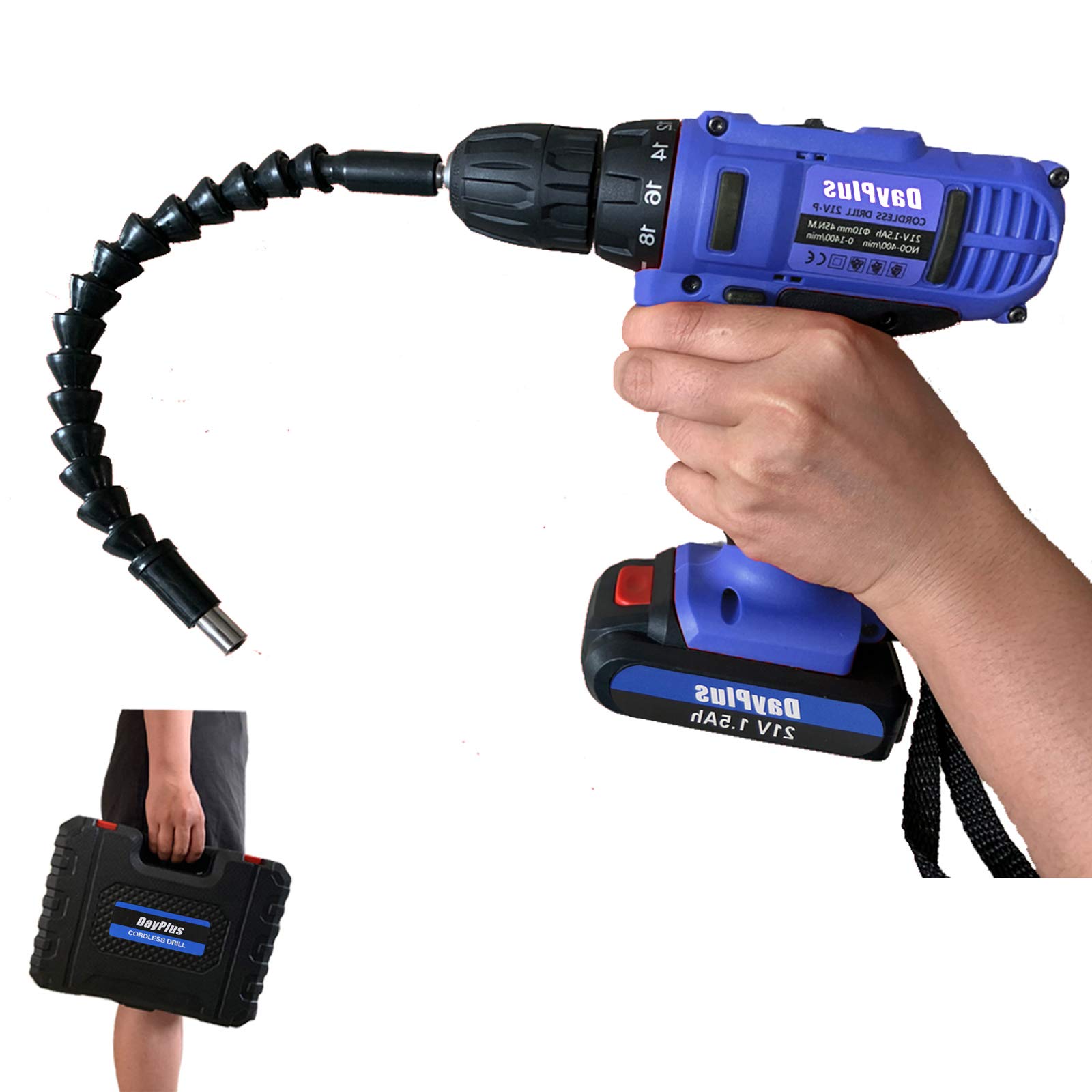 Dicn Cordless Power Drill Set, 21V Electric Drill With Fast Charger, 3/8-Inch Keyless Chuck,2 Variable Speed, 25+1 Torque Setting Power Tools Kit And 29Pcs Drill/Driver Bits