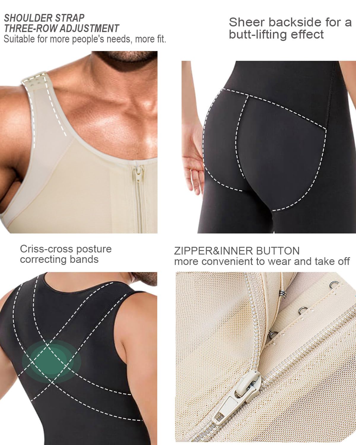 Maglietta Compressione Full Body Shaper Uomo Canotta Contenitiva Snellente Intimo Modellante Dimagrante Fascia Controllo Pancia Pantaloncini