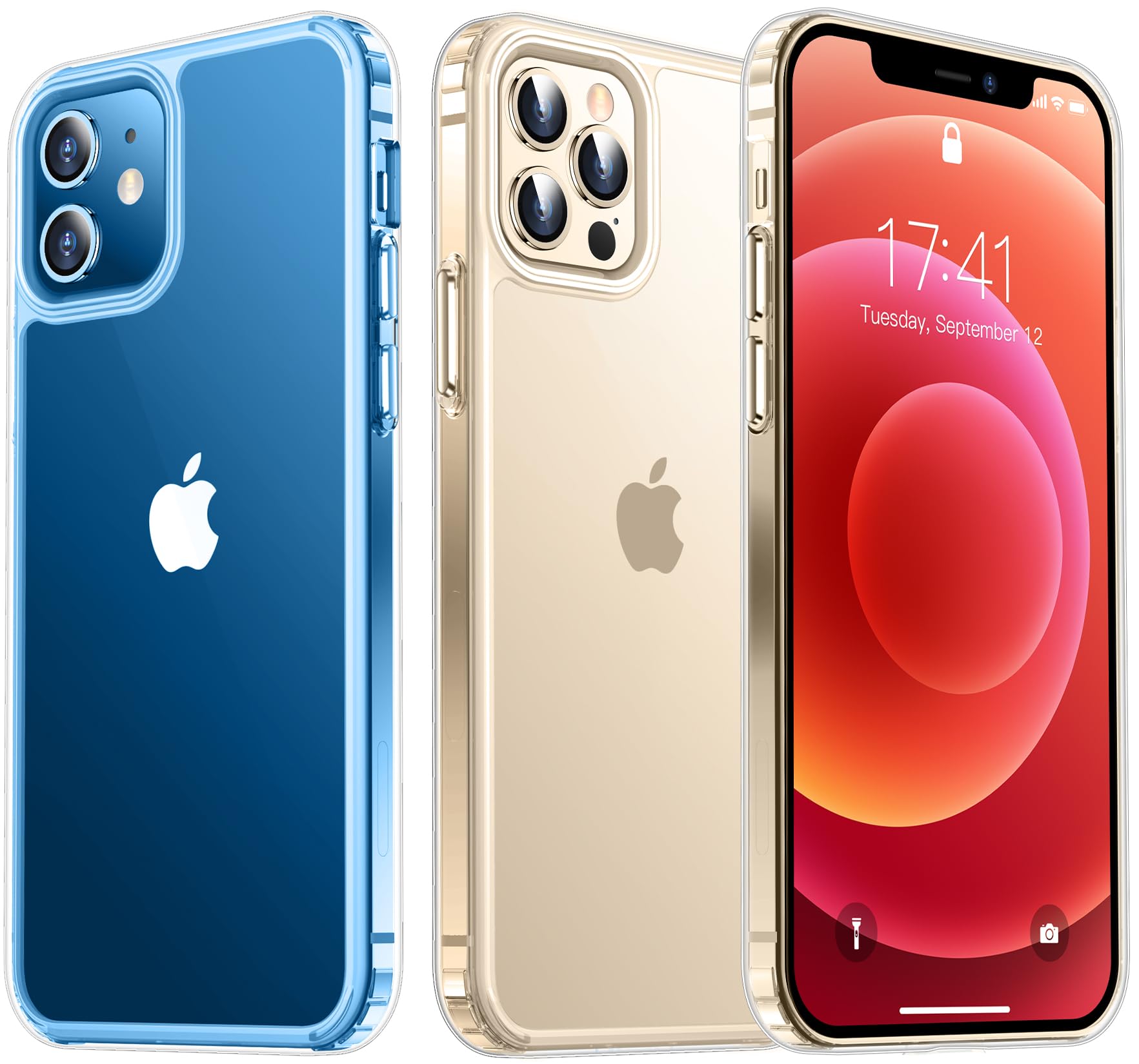 WAVELIFE 2025 New for iPhone 12 Case/iPhone 12 Pro Case Clear, [Crystal Clear][Not Yellowing][Military-Grade Protection] Slim Anti-Scratch Shockproof