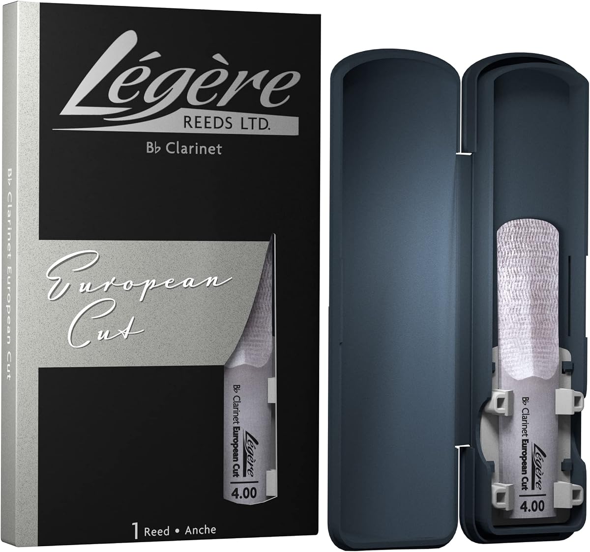 Légère Reeds - Bb Clarinet Reed, European Cut, Strength 4.00 (BBES4.00) - Premium Synthetic Woodwind Reed